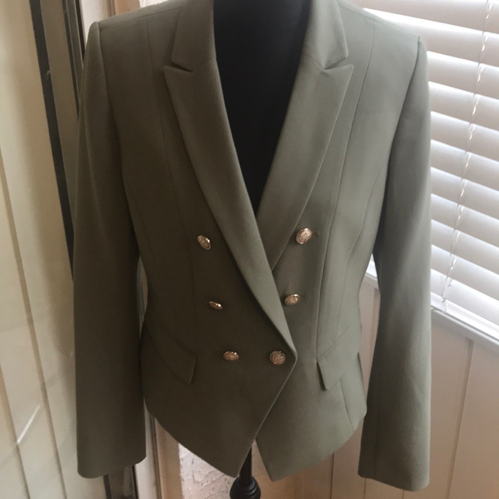 WHBM Army green dress blazer size 10